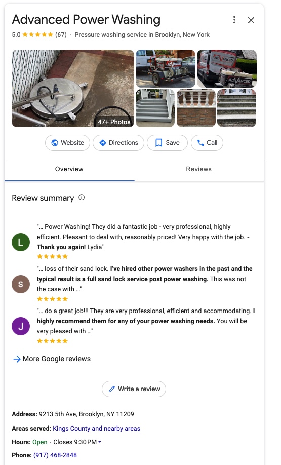 Image of Advanced Power Washing's Google Business Profile